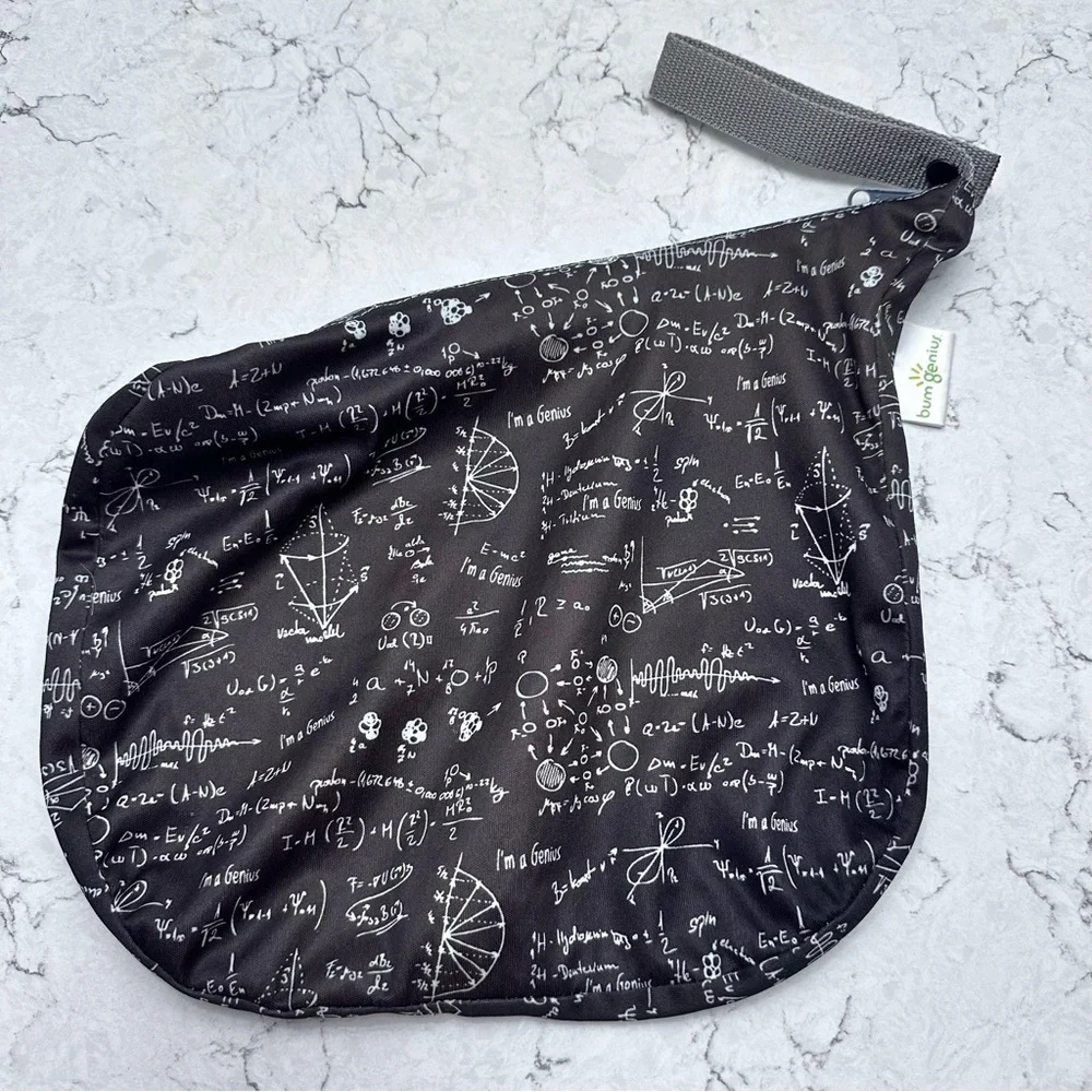 Bum Genius Outing Cloth Diaper Wet Bag Albert Math Medium Holds 3-5 Diapers